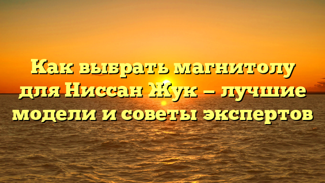 Как выбрать магнитолу для Ниссан Жук — лучшие модели и советы экспертов