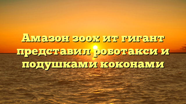 Амазон зоох ит гигант представил роботакси и подушками коконами