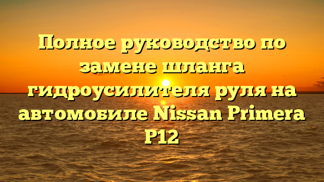Полное руководство по замене шланга гидроусилителя руля на автомобиле Nissan Primera P12