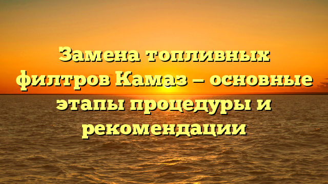 Замена топливных филтров Камаз — основные этапы процедуры и рекомендации